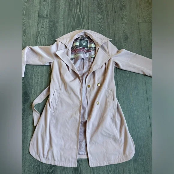 Vince Camuto Belted Trench in Dusty Pink Size Small - Picture 9 of 10